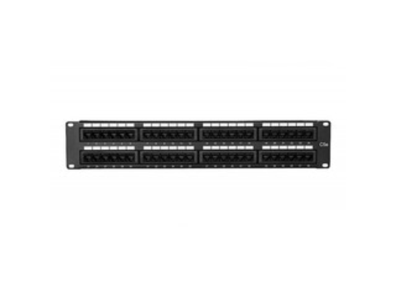 Picture of CableWholesale 68PP-13048 2U Rackmount 48 Port Cat5e Patch Panel - Horizontal 110 & Krone Type - 568A & 568B Compatible