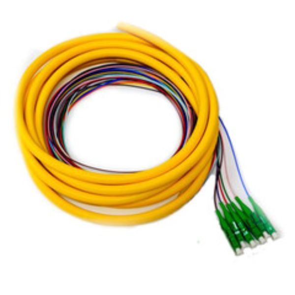 15F2-02206 3 m 6 Fiber Distribution Pigtail - 9 & 125 Single mode Green Boot - LC & APC
