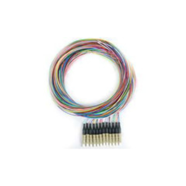 15F1-32012 3 m 12 Strand Fiber Pigtail - OM2 - 50 & 125, Multimode Black Boot LC & PC Connectors