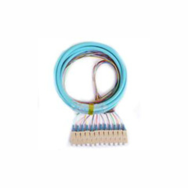 15F2-40012 3 m 12 Fiber SC & PC Distribution Pigtail - Multimode 50um OM3 - Color Coded 900um Breakout