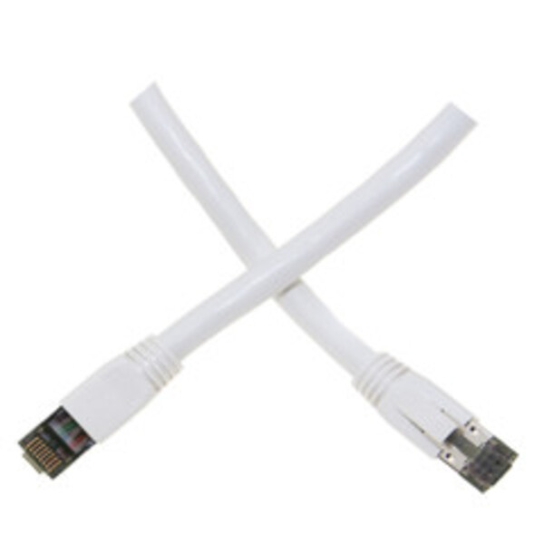 13X8-59150 50 ft. Cat8 24AWG Molded Boot S&FTP Copper Ethernet Cable, 40Gbps - 2000MHz - White - 4 Pair