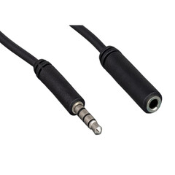 10A1-40206 TRRS Mic Cable 6 ft. 3.5 mm Stereo Plus Mic Extension Cable - 3.5 mm TRRS Male to 3.5 mm Female