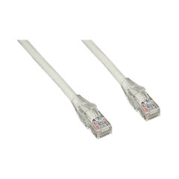 Cat6 White Copper Ethernet Patch Cable, Clear Finger Boot, POE Compliant, 2 feet