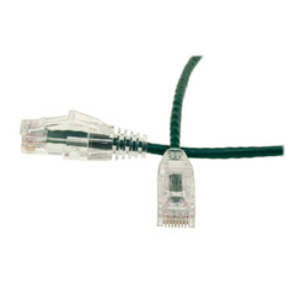 10X8-85100.5 6 in. Cat6 Green Slim Ethernet Patch Cable - Snaggles & Molded Boot - POE Compliant