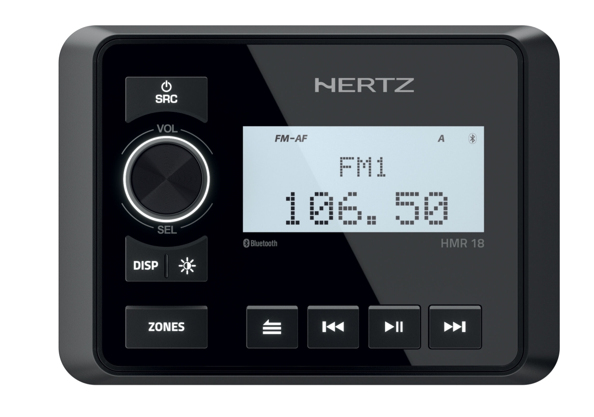 Picture of Hertz Audio HERHMR-18 Digital Media Receiver - 4 x 50W - 2.8 in. Dot Matrix Display - Black