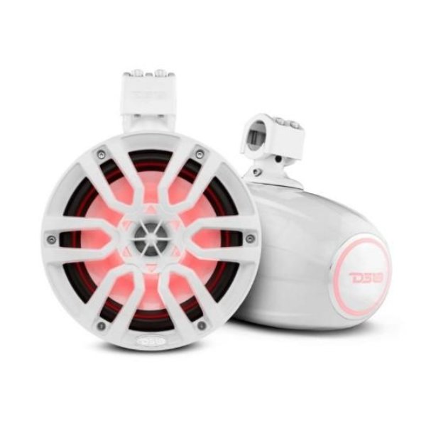 Picture of DS18 DS18NXL-X8TP-WH 8 in. 125W RMS Marine & Powersports Towers LED RGB Lights Speaker - White