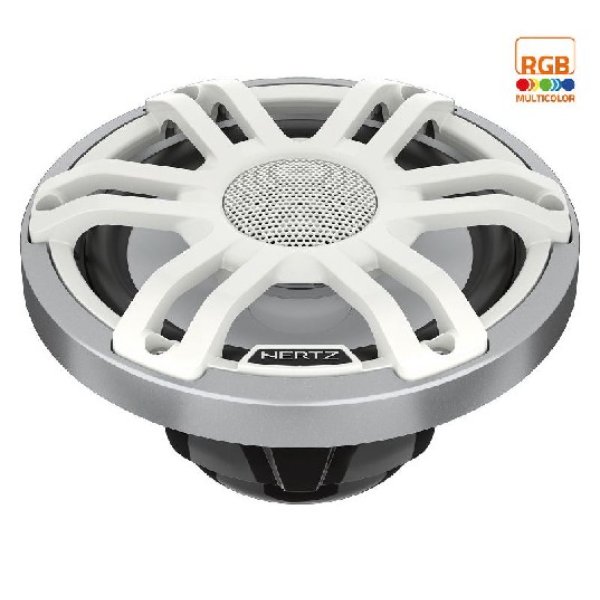 Picture of Hertz Audio HERHMX-6.5-S-LD-SW 6.5 in. 4 ohm Sports Coax RGB LED Speaker - White