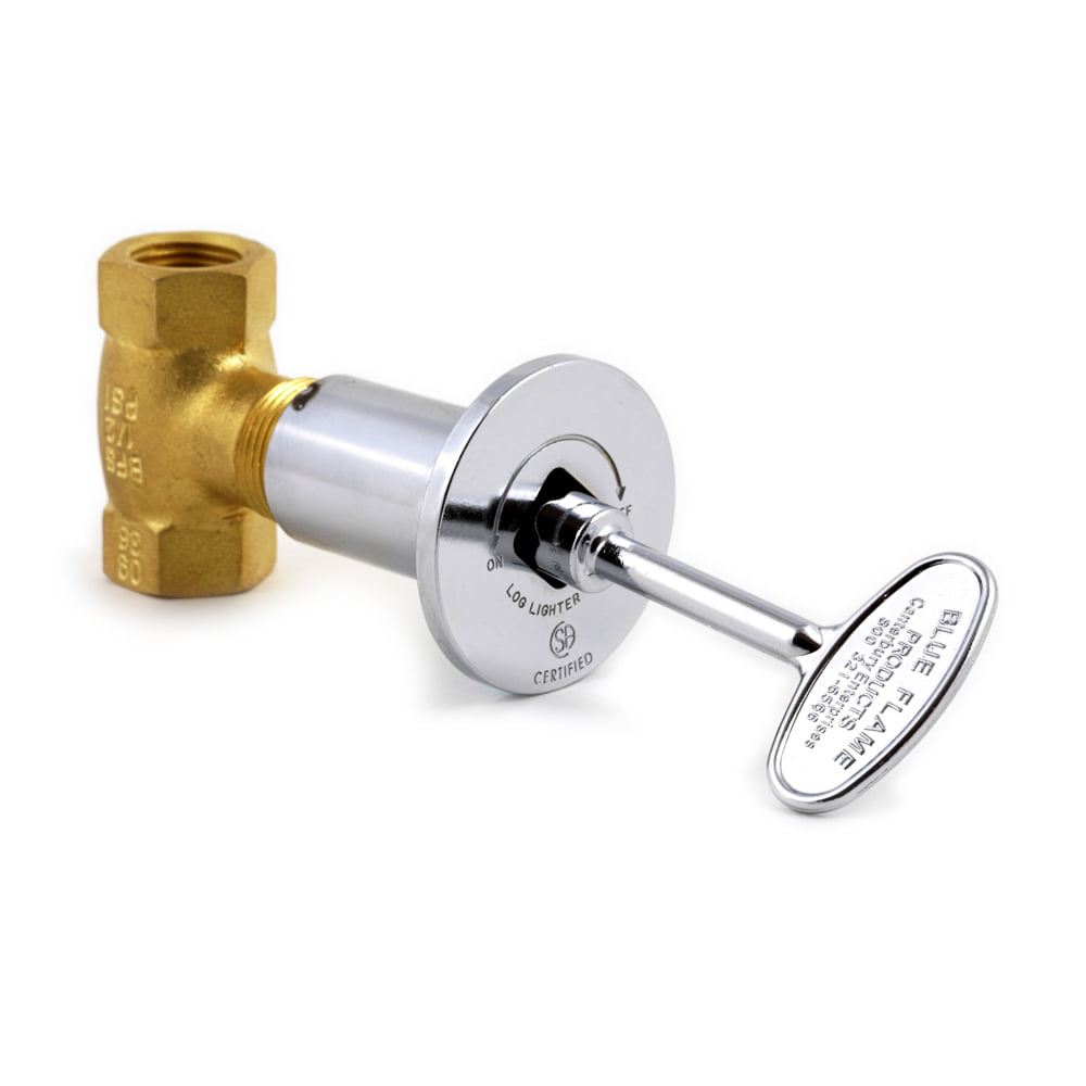 Picture of Blue Flame BFS.01.HD 0.5 in. 3 Step Multifunctional Straight Valve&#44; Polished Chrome Flange & 3 in. Gas Valve Key