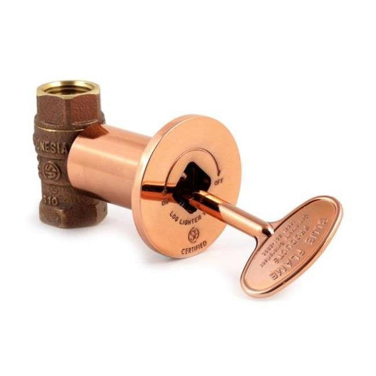 Picture of Blue Flame BFS.03.HD 0.5 in. 3 Step Multifunctional Straight Valve&#44; Polished Copper Flange & 3 in. Gas Valve Key