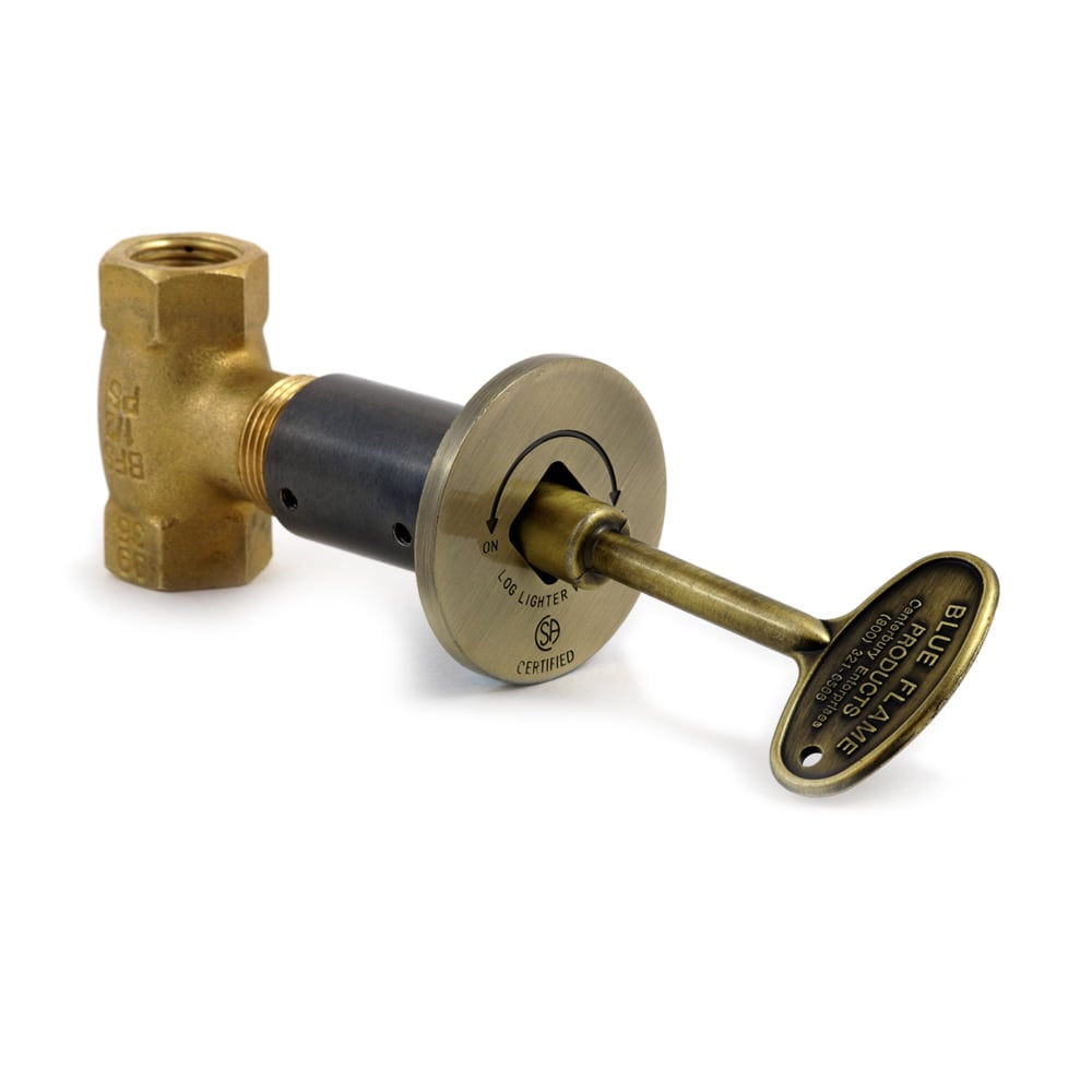 Picture of Blue Flame BFS.04.HD 0.5 in. 3 Step Multifunctional Straight Valve&#44; Antique Brass Flange & 3 in. Gas Valve Key