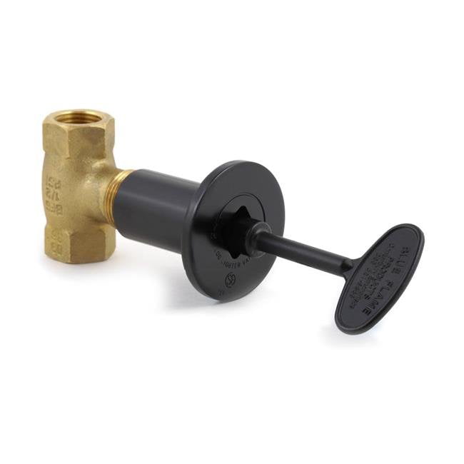 Picture of Blue Flame BFS.05.HD 0.5 in. 3 Step Multifunctional Straight Valve&#44; Flat Black Flange & 3 in. Gas Valve Key