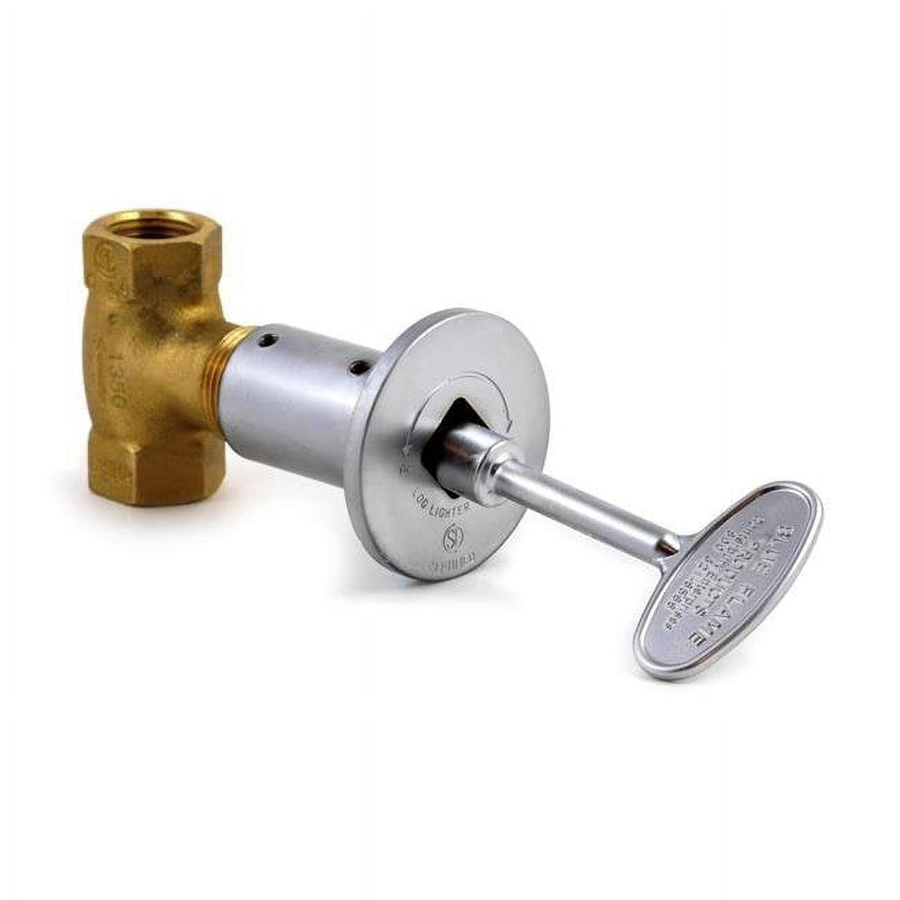 Picture of Blue Flame BFS.06.HD 0.5 in. 3 Step Multifunctional Straight Valve&#44; Satin Chrome Flange & 3 in. Gas Valve Key