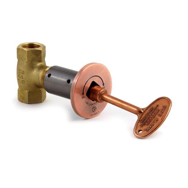 Picture of Blue Flame BFS.08.HD 0.5 in. 3 Step Multifunctional Straight Valve&#44; Antique Copper Flange & 3 in. Gas Valve Key