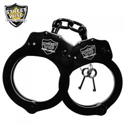 SWBSSH Black Solid Steel Handcuffs