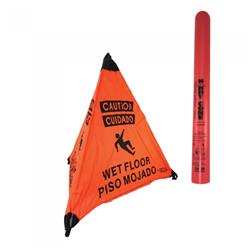 Picture of Cutting Edge Products 171561 Handy Cone Wet Floor Sign with Storage Tube - English & Spanish