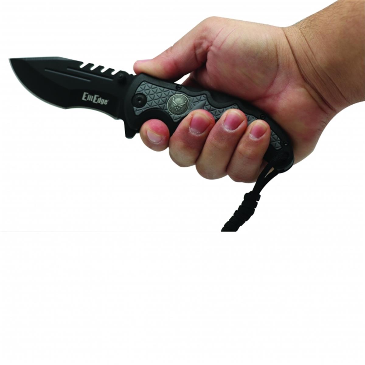 Picture of Cutting Edge Products EF03AF Air Force Folding Knife Assisted Open with Belt Clip & Paracord