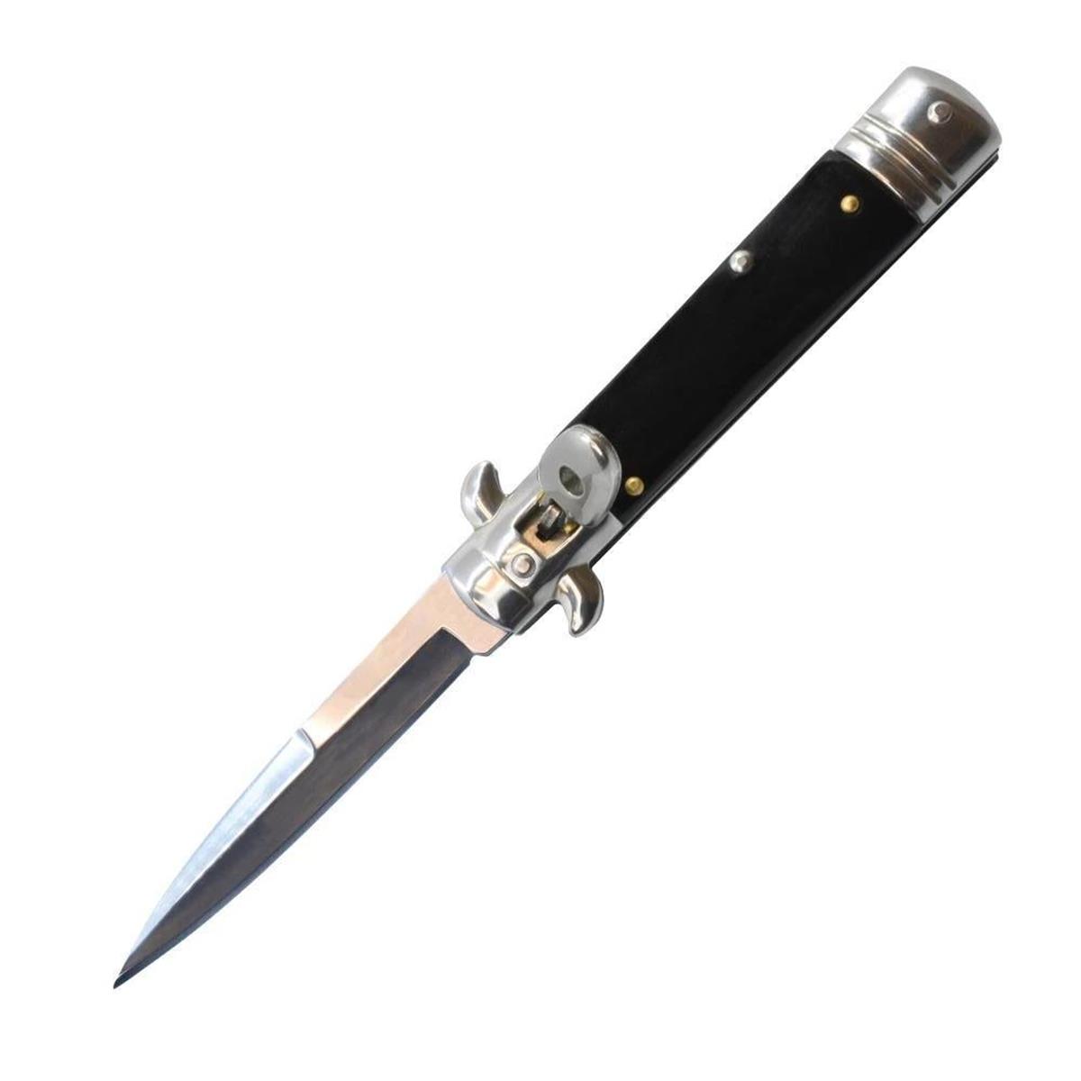 Picture of Cutting Edgees EST-8BB Stiletto Out-The-Side Knife&#44; Black Marble