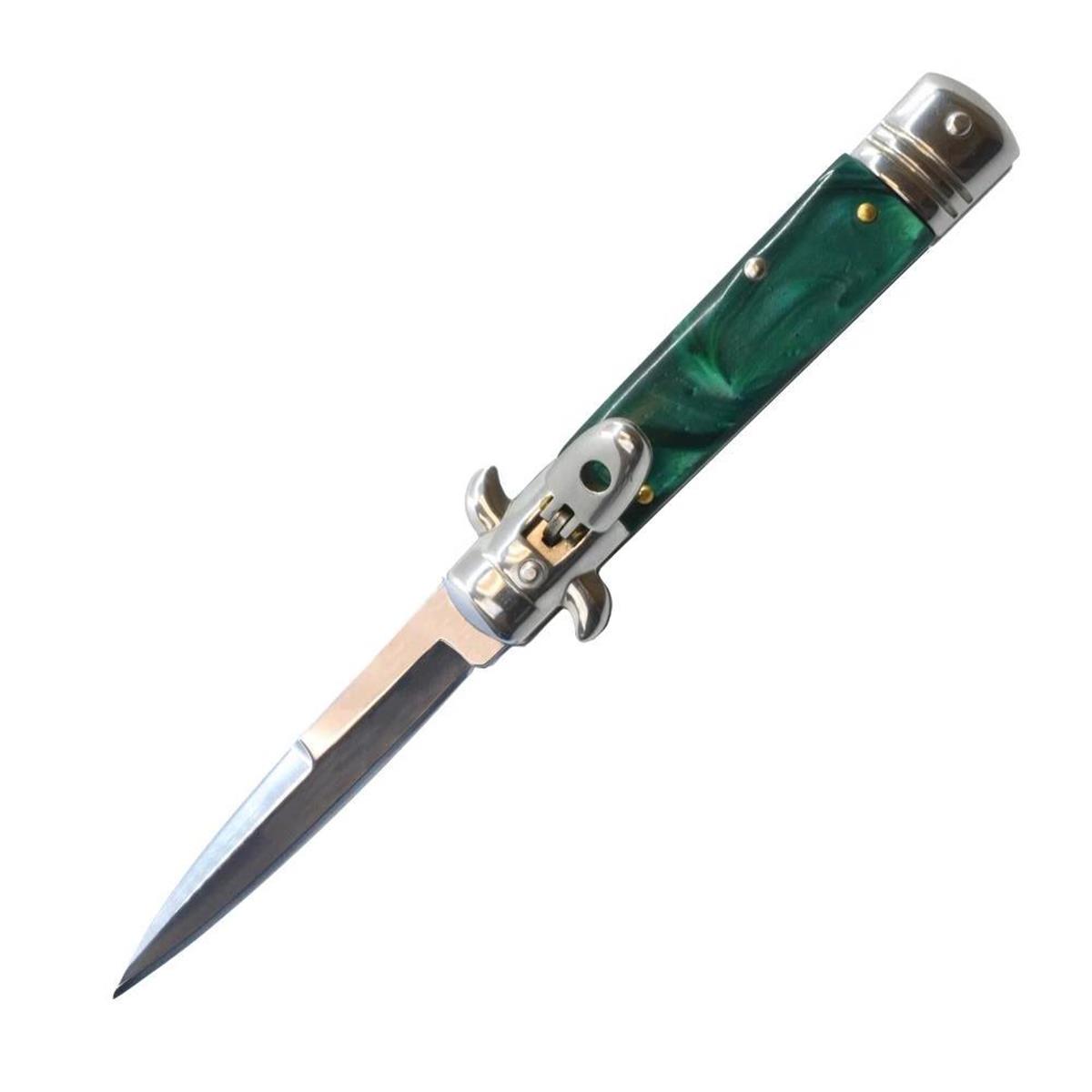 Picture of Cutting Edgees EST-8GN Stiletto Out-the-Side Knife&#44; Green Marble