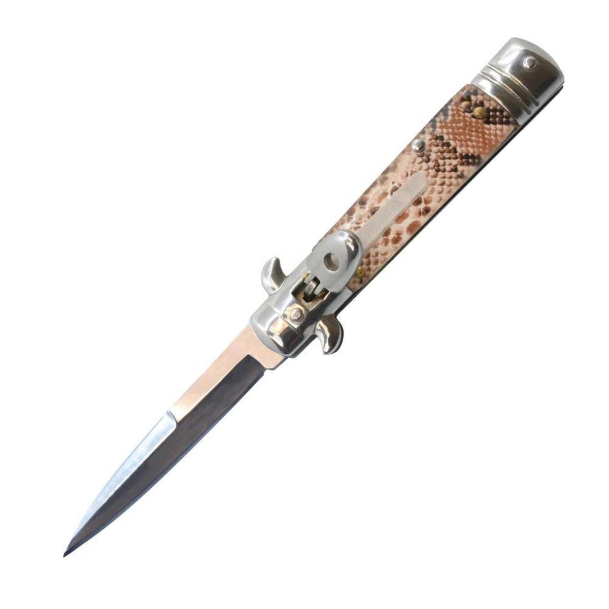 Picture of Cutting Edgees EST-8SN Stiletto Out-the-Side Knife&#44; Snake Skin
