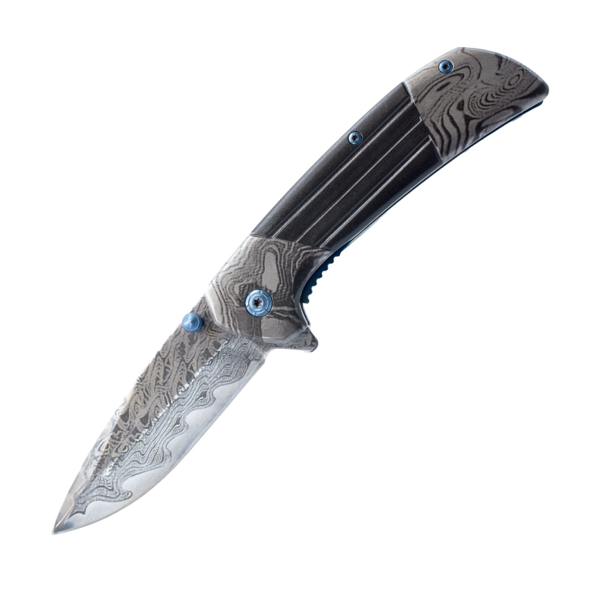 Products 10A54BKD 7.75 in. Titanium & Damascus Folding Knife