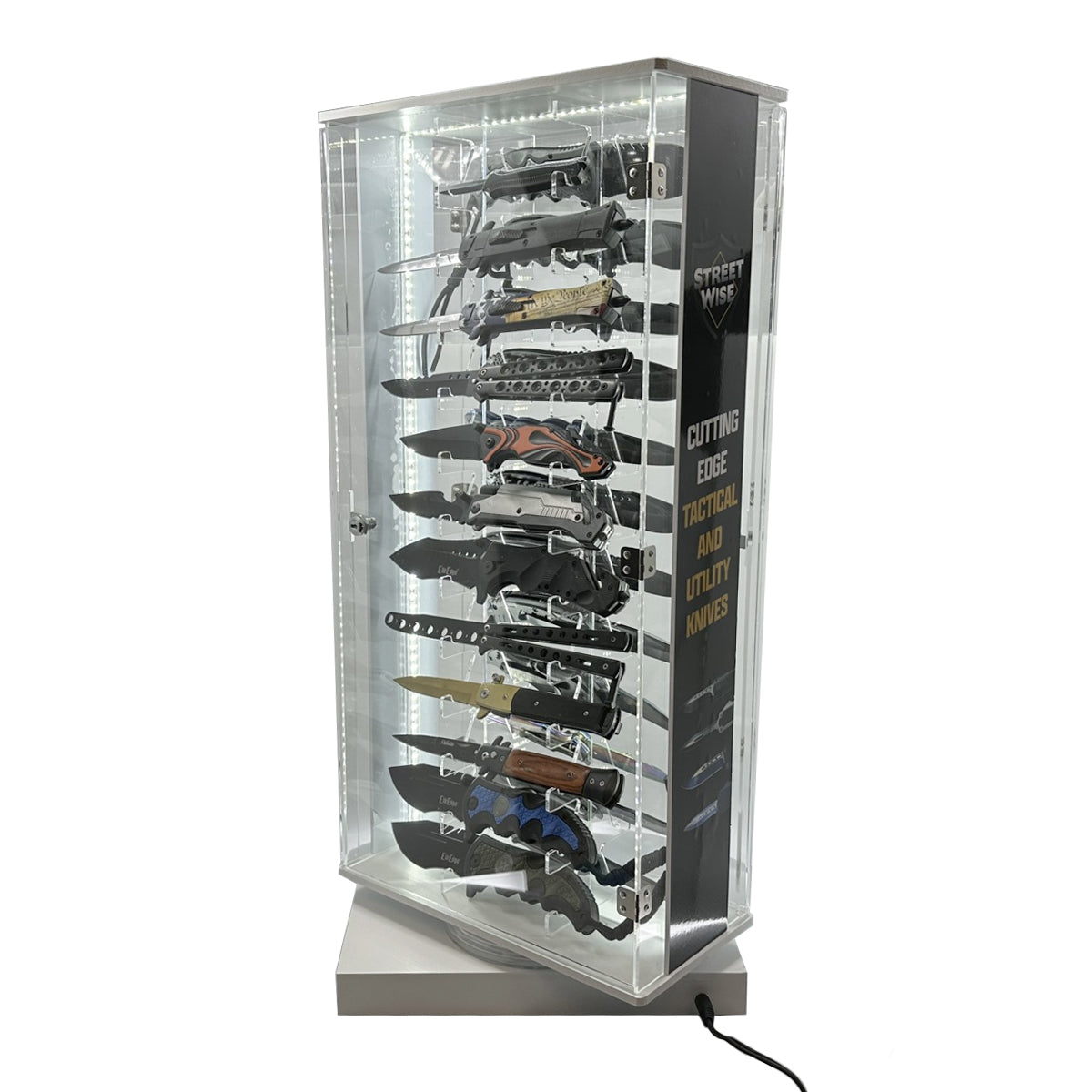 Products SW24KDD-GRP Streetwise 2 Sided Knife LED Rotating Display, Deluxe - 24 Count