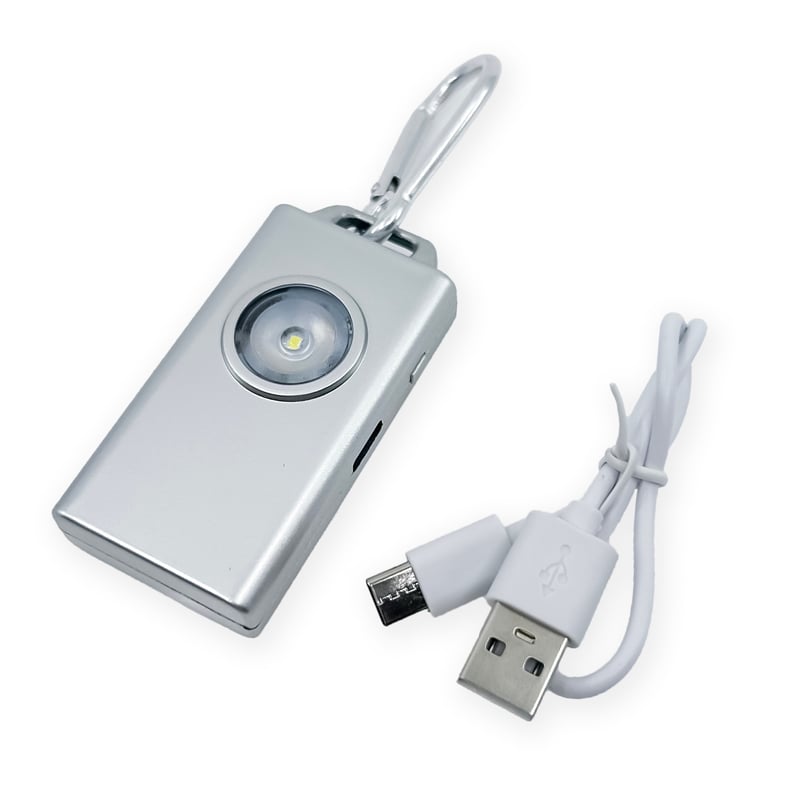 Products ALARMMGPS Micro Guard Plus Personal Alarm & Cob LED Flashlight, Silver