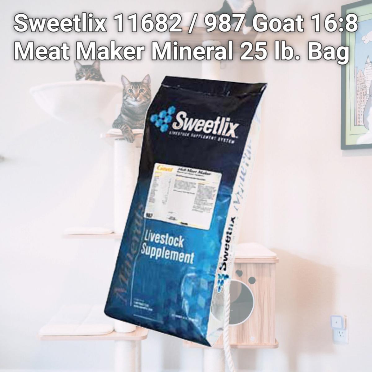 Picture of Sweetlix 11682 / 987 Goat 16:8 Meat Maker Mineral 25 lb. Bag