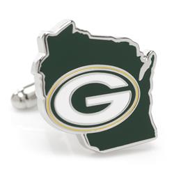 Picture of NFL PD-SGBP-SL Green Bay Packers State Shaped Cufflinks