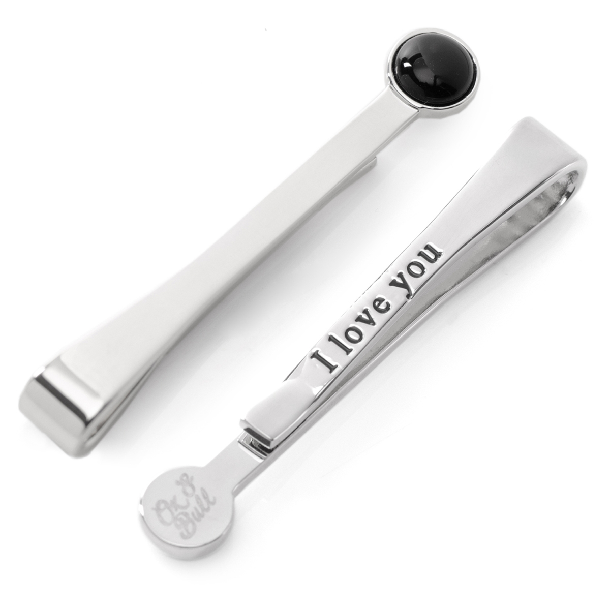 Picture of OX & Bull Trading OB-SLV-ONX-TB 2 x 0.2 in. Silver & Onyx Tie Bar
