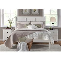 Shaker Style Panel Platform Bed, White Finish - Full Size