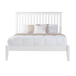 Mission Style Platform Bed, White Finish - Full Size