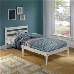 MD103 Mid-Century Twin Size Platform Bed - White
