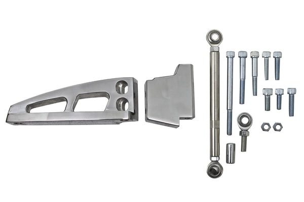 HZ-6422-POL Billet Aluminum Chevy BB Short Water Pump AC Bracket, Polished