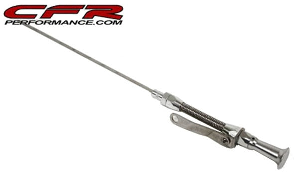 CFR-2002 Stainless Braided 1957-1979 Chevy SB Billet Handle Flexible Dipstick, Natural