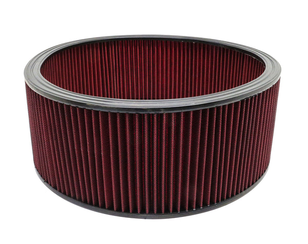 HZ-3166-RED-W Cotton 16 x 6 in. Universal Round Washable Air Cleaner Filter, Red