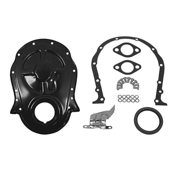 HZ-4935-C-KIT Steel 1966-1990 Chevy BB 396-402-427-454 Timing Chain Cover Kit, Chrome