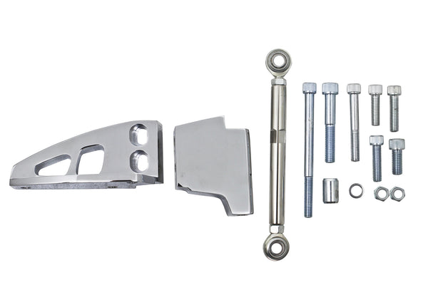 HZ-6426-C Billet Aluminum Chevy SB Air Conditioning Bracket, Chrome - Driverside Mounted