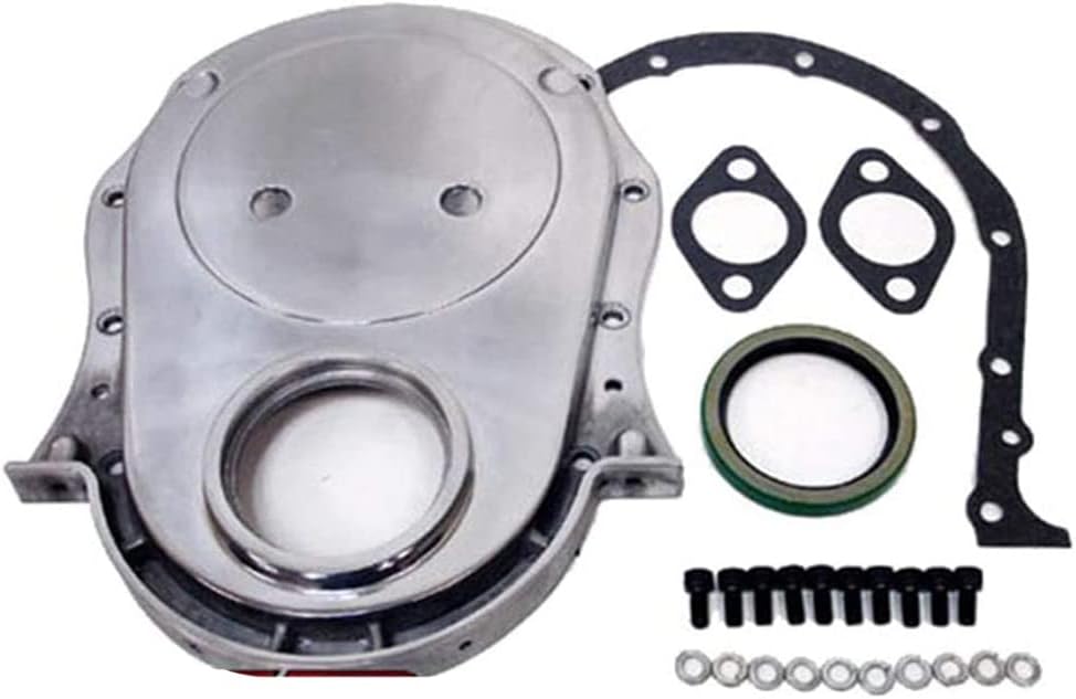 HZ-8267-POL-KIT Aluminum 1966-1990 Chevy BB 396-402-427-454 Timing Chain Cover Set, Polished