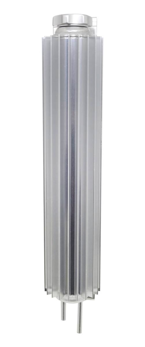 HZ-0513-SIL Aluminum Universal 13 in. Finned Radiator Overflow Tank, Silver