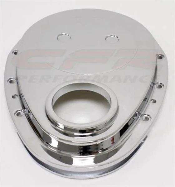 HZ-6010-C-KIT Aluminum Chevy SB 283-305-327-350-400 Timing Chain Cover Kit, Chrome