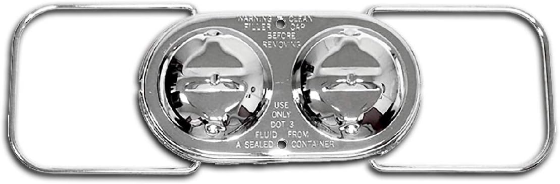 HZ-9102-C Steel Chevy GM Master Cylinder Covers Dual Bail, Chrome
