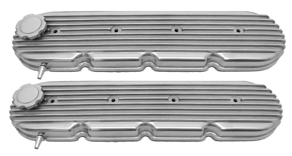 HZ-8005-POL Aluminum Chevy LS Finned Valve Covers, Polished