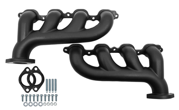 HZ-9977-CER-PBK Cast Iron Exhaust Manifolds Chevy LT Based, Ceramic Black