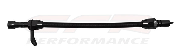 CFR-3103-PBK Stainless Chevy & GM Turbo TH-350 Bell Housing Mount Flexible Transmission Dipstick, Black