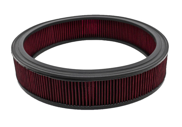 HZ-3143-RED-W Cotton 14 x 3 in. Universal Round Washable Air Cleaner Filter, Red