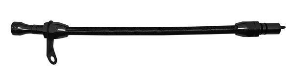 CFR-3104-PBK Stainless Chevy & GM Turbo TH-400 Bell Housing Mount Flexible Transmission Dipstick, Black