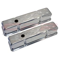 CFR HZ-9215-V 1958-86 Chevy Small Block 283-305-327-350-400 Tall Steel Valve Covers - Special Edition Pinstriping By Von Hot Rod -  CFR Performance