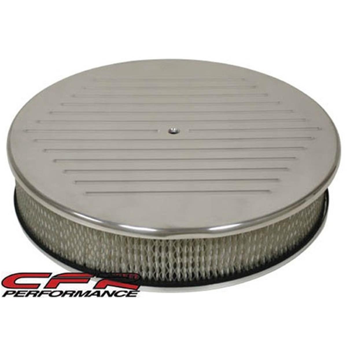 CFR HZ-6801-1-POL 14 in. Round Polished Aluminum Air Cleaner Ball Milled - Chevy, Ford & Mopar -  CFR Performance