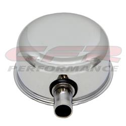 Chrome Steel Breather with PCV Tube Smooth - Chevy, Ford & Mopar