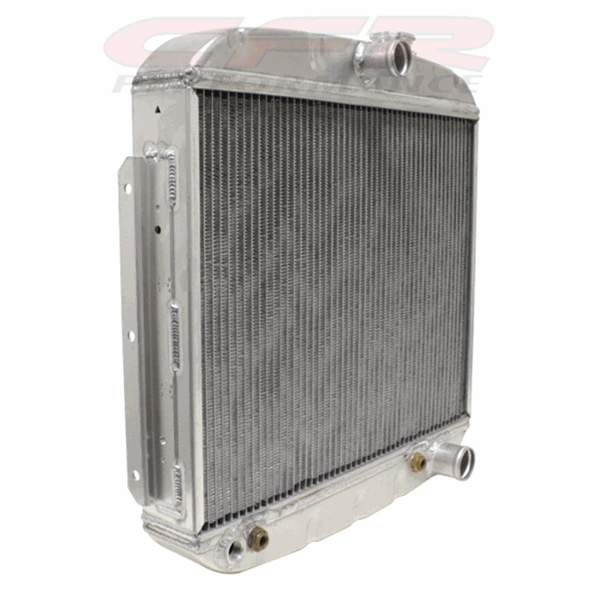 Picture of CFR HZ-5557-8 Aluminum EMC 1955-57 Chevy Bel Air Direct Fit Back Radiator with At Cooler Kit - Natural